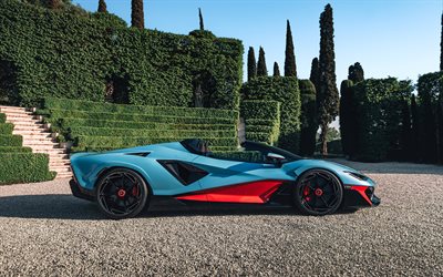 2027 lamborghini fenomeno roadster, 4k, hyperauto, edestä katsottuna, ulkopuoli, lamborghini fenomeno, luksusautot, superauto, italialaiset urheiluautot, lamborghini
