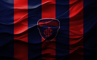4k, Melbourne Demons logo, red black 3D background, Melbourne Demons emblem, AFL, Australian rules football team, Melbourne Demons flag, 3D texture, Melbourne Demons, Australia, Australian rules football