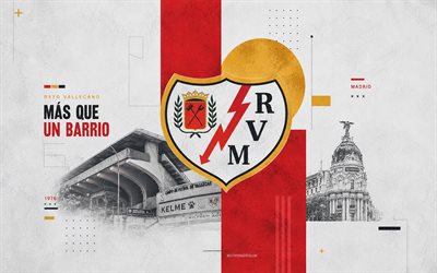 logotipo del rayo vallecano, fondo grunge, madrid, emblema del fc rayo vallecano, signo del rayo vallecano, la liga, españa, fútbol americano, rayo vallecano