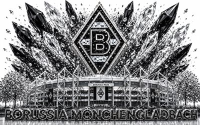 borussia mönchengladbachin logo, 4k, saksan jalkapalloseura, borussia mönchengladbach, kristalli taidetta, borussia mönchengladbachin tunnus, borussia puisto, saksa, jalkapallo, bundesliiga