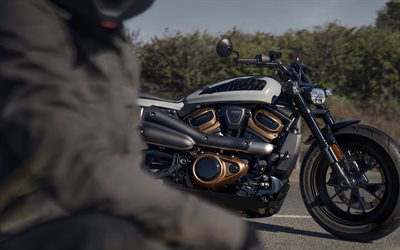 harley davidson sportster s, 4k, bokeh, bicicletas 2024, ciclistas, supermotos, 2024 harley davidson sportster s, rh1250s, motocicletas americanas, harley davidson