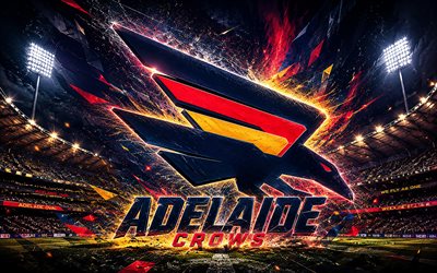 Adelaide Crows abstract logo, 4k, stadium, spotlights, AFL, australian football, creative, Australian Football League, Adelaide Crows logo, Adelaide Football Club, australian football team, Adelaide Crows