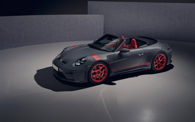 2027, porsche 911 gt3 s c, 4k, vista superior, exterior, porsche 911 gt3 gris, nuevo porsche 911 gt3, porsche 911 descapotable, sintonización, autos deportivos alemanes, porsche