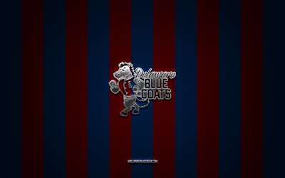 Delaware Blue Coats logo, American basketball club, NBA G League, red blue carbon background, Delaware Blue Coats emblem, basketball, Delaware Blue Coats, USA