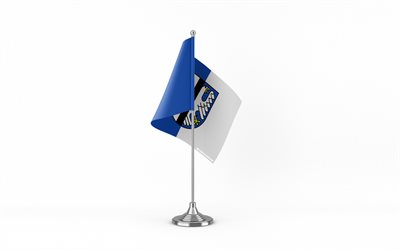 4k, drapeau de table en balve, fond blanc, drapeau balve, drapeau de la table de la balve, villes allemandes, drapeau balve sur le bâton métallique, drapeau de la balve, allemagne, balle