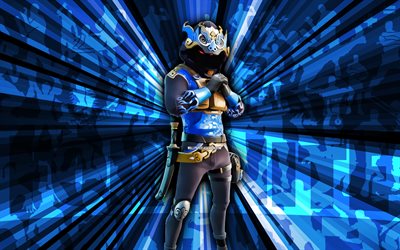 4k, التنين الدخان الأزرق, خلفية الأشعة الزرقاء, جلد التنين الدخان الأزرق, الأزرق الدخان التنين فورنتنيت, الفن التجريدي, فورنتنيت دخان دخان تنين, شخصيات fortnite, فورتنايت, الفن الإبداعي