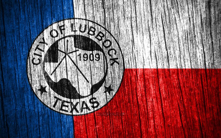 4k, bandiera di lubbock, città americane, giorno di lubbock, usa, bandiere di struttura in legno, lubbock, stato del texas, città del texas, città degli stati uniti, lubbock texas