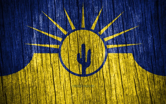 4k, drapeau de mesa, villes américaines, jour de mesa, états-unis, drapeaux de texture en bois, mesa, état de l arizona, villes de l arizona, mesa arizona