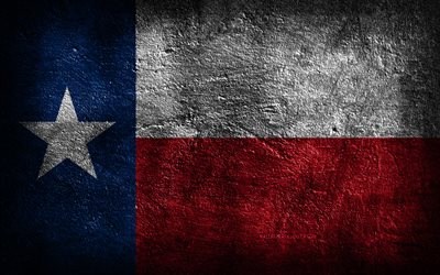 4k, Texas State flag, stone texture, Flag of Texas State, Texas flag, Day of Texas, grunge art, Texas, American national symbols, Texas State, American states, USA