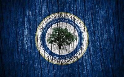 4K, Flag of North Charleston, american cities, Day of North Charleston, USA, wooden texture flags, North Charleston flag, North Charleston, State of South Carolina, cities of South Carolina, US cities, North Charleston South Carolina
