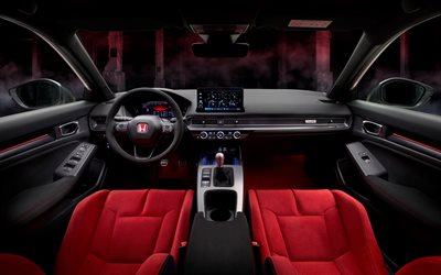 2023, Honda Civic Type R, interior, inside view, dashboard, Honda Civic interior, Japanese cars, Honda