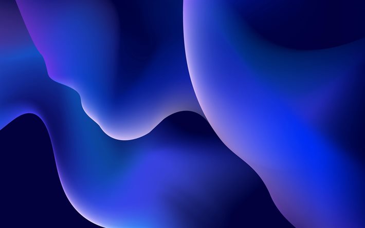 blauer flüssiger hintergrund, 4k, abstrakte wellen, flüssige kunst, hintergrund mit wellen, kreative, flüssige hintergründe, flüssige texturen, blaue abstrakte wellen, flüssige muster
