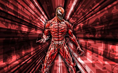 4k, 대학살, 빨간 광선 배경, 대학살 피부, 대학살 포트 나이트, 초록 예술, 포트 나이트 대학살 피부, fortnite 캐릭터, 포트 나이트, 창조적 인 예술