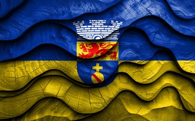 4k, bandera de olinda, ciudades de brasil, banderas de ondas 3d de madera, día de olinda, brasil, bandera de madera de olinda, ciudades brasileñas, olinda