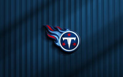 4k, tennessee titans 3d logo, nfl, sfondo 3d blu, football americano, emblema del tennessee titans, logo tennessee titans, creativo, team di calcio americano, tennessee titans
