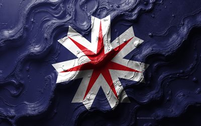 bandera de hokkaido, 4k, textura de onda de piedra, bandera 3d de hokkaido, japón, banderas de prefecturas japonesas, hokkaido