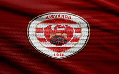 logotipo de tela kisvarda fc, 4k, fondo de tela roja, nb yo, bokeh, fútbol, logotipo de kisvarda fc, fútbol americano, kisvarda fc emblema, kisvarda fc, club de fútbol húngaro, fc kisvarda