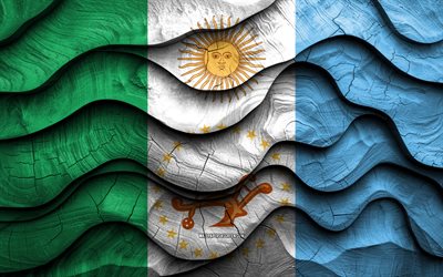 4k, bandera de chaco, estados de argentina, banderas de ondas 3d de madera, día de chaco, argentina, bandera de madera de chaco, estado de chaco, estados argentinos, chaco