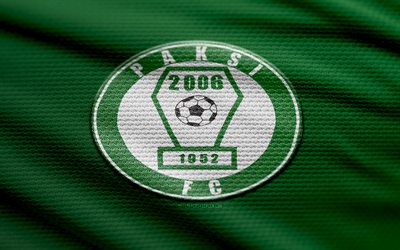 logotipo de tela de paksi fc, 4k, fondo de tela verde, nb yo, bokeh, fútbol, logotipo de paksi fc, fútbol americano, paksi fc emblema, paksi fc, club de fútbol húngaro, fc paksi