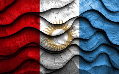 4k, bandera de córdoba, estados de argentina, banderas de ondas 3d de madera, día de córdoba, argentina, bandera de madera de córdoba, estado de córdoba, estados argentinos, córdoba