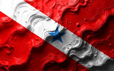 علم الفقرة, 4k, نسيج الموجة الحجرية, علم الفقرة ثلاثي الأبعاد, البرازيل, علم الدولة, أعلام الدول البرازيلية, الفقرة