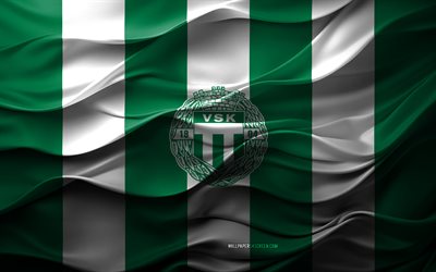 4k, Vasteras SK logo, green white 3d background, Superettan, Vasteras SK emblem, Swedish football team, Vasteras SK flag, 3d texture, Sweden, Vasteras SK, football, soccer, Vasteras
