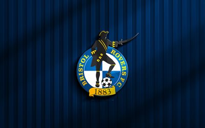 4k, 브리스톨 로버 3d 로고, 리그 2, 블루 3d 배경, 축구, 브리스톨 로버스 엠블럼, 브리스톨 로버 로고, 브리스톨 로버, 영국 축구 클럽, 브리스톨 로버스 fc