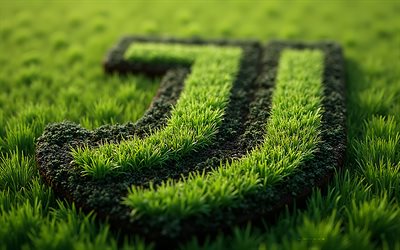 juventus fc 3d logo realizzato in erba verde, logo juventus, juventus fc emblem, erba verde, logo juventus fc, club di calcio italiano, juventus fc, italia, calcio