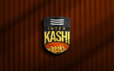 4k, logotipo inter kashi 3d, i league, fondo de naranja 3d, fútbol, emblema de inter kashi, logotipo del inter kashi, inter kashi, fútbol americano, club de fútbol indio, inter kashi fc