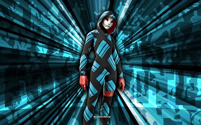 4k, drift tricksy, fundo dos raios azuis, drift skin tricksy, drift tricksy fortnite, art abstrato, fortnite drift dicksy skin, personagens fortnite, fortnite, arte criativa