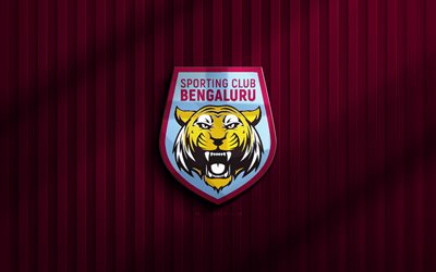 4k, sc bengaluru logotipo 3d, i league, fondo 3d púrpura, fútbol, sc bengaluru emblema, sc bangalore logo, sc bengaluru, fútbol americano, club de fútbol indio, bengaluru fc