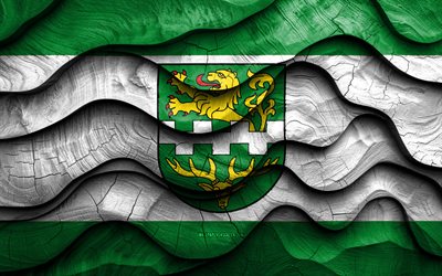 4k, bergisch gladbach  lippu, saksan kaupungit, puiset 3d  aallon liput, bergischin päivä gladbach, bergischin lippu gladbach, saksa, bergisch gladbach puinen lippu, bergisch gladbach