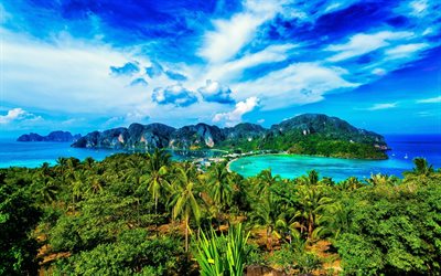 tailandia, phuket, una isla tropical, krabi, las islas de similan, hermosas palmeras