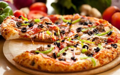 pizza, foto von pizza, fast food