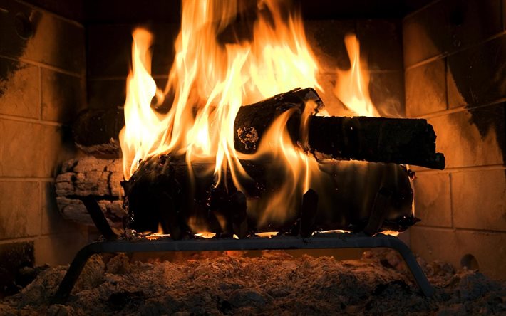 暖炉, 火, 炎, 熱