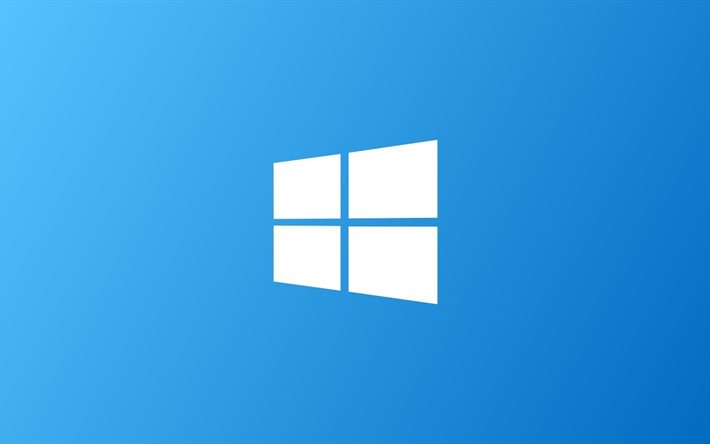 logotipo, emblema, windows 8, fundo azul