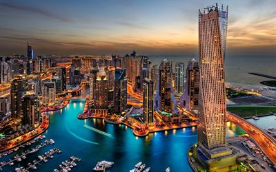 دبي, ليلة, ناطحات السحاب في دبي, برج إنفينيتي