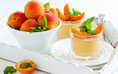 abricot secouer, de fruits, abricots