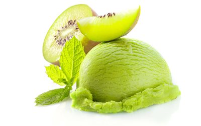 vert crème glacée, kiwi