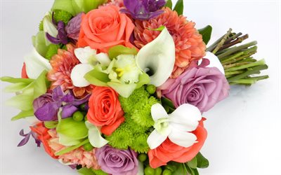 rose, orchidee, bellissimi mazzi di fiori, bouquet, la polonia rose