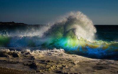 kaunis aalto, meren rannikko, valokuva aalloista, valokuva hwil