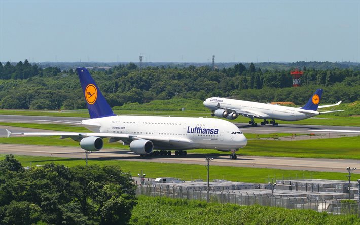 エアバス社, a-340, ルフトハンザドイツ航空便に限る, 旅客機, a380