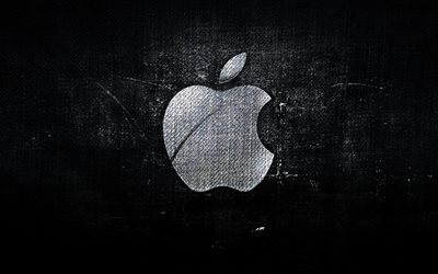 黒い背景, appleのロゴ, epl