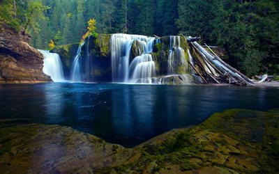waterfalls, freshness, beautiful waterfall, garnier vodospad, wodospady