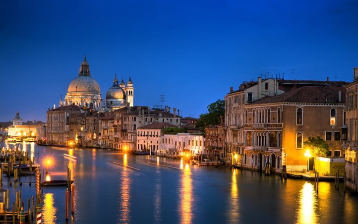 venetsia, italia, grand canal, ilta venetsiassa
