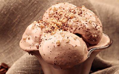 bolas de helado, dulces, helado de chocolate, shokoladne morozivo