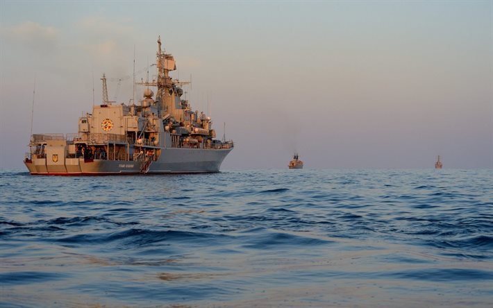 la armada ucraniana, ucrania, fragata, ejercicios, hetman sahaidachny, brisa de mar-2014