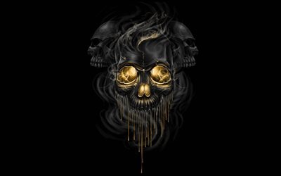 skull, smoke, tattoo