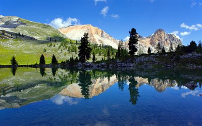 o lago, pedras, a natureza da itália, itália, parque natural