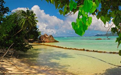 la plage, les seychelles, océan indien
